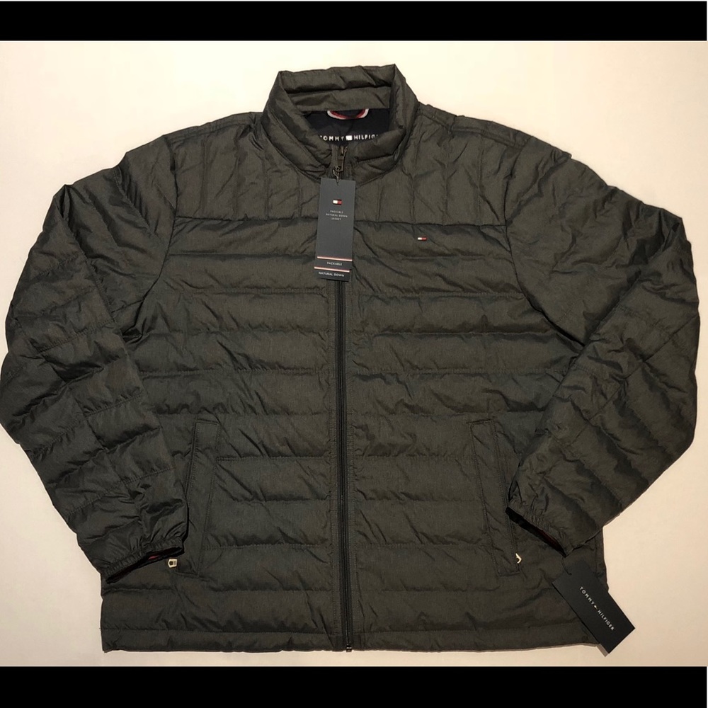 Tommy Hilfiger Packable dark gray puffer men sz XL